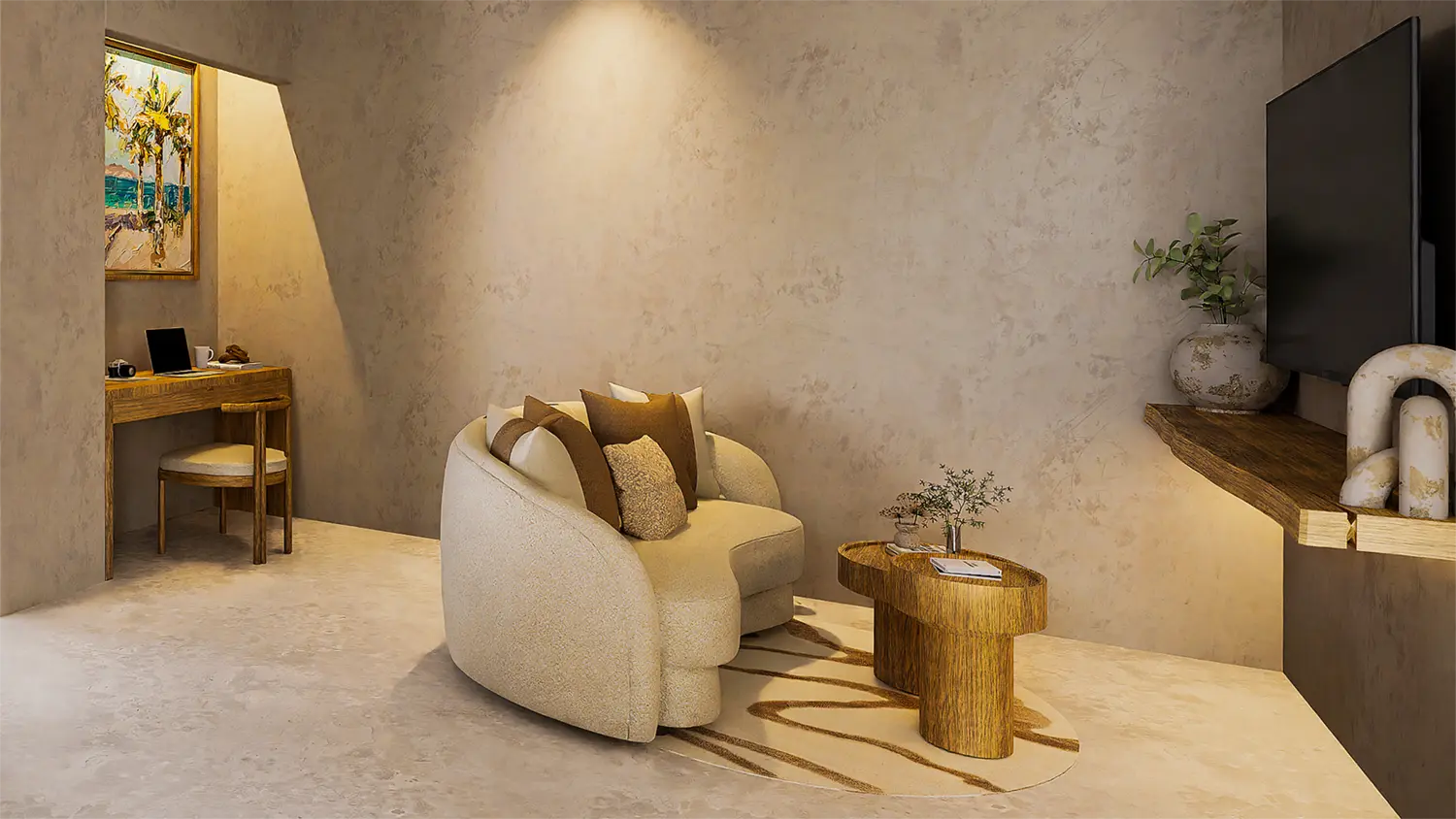 Atrium Lombok fully furnished apartment unit type B render