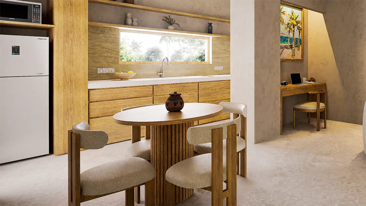 Atrium Lombok fully furnished apartment unit type B render