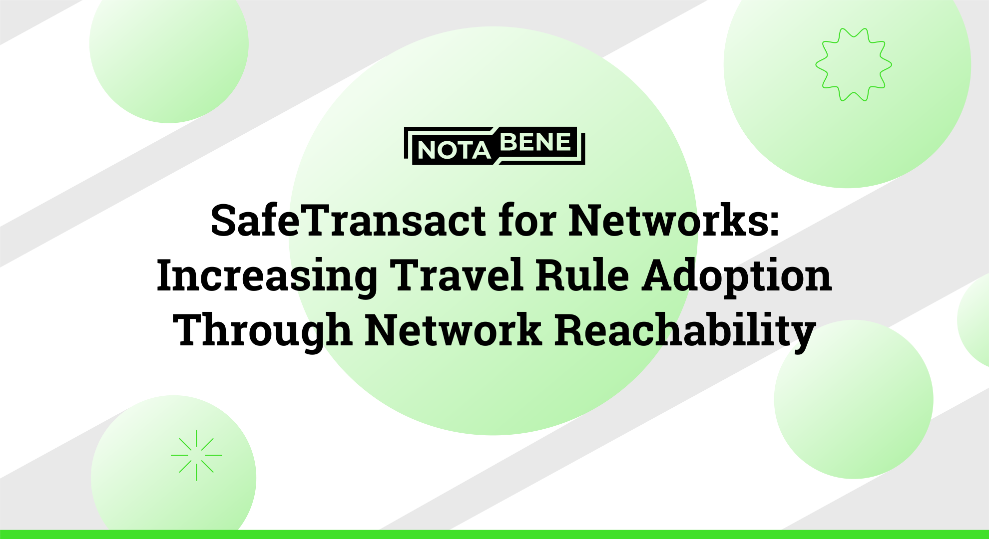 SafeTransact for Networks: Increasing Travel Rule Adoption Through Network  Reachability | Notabene