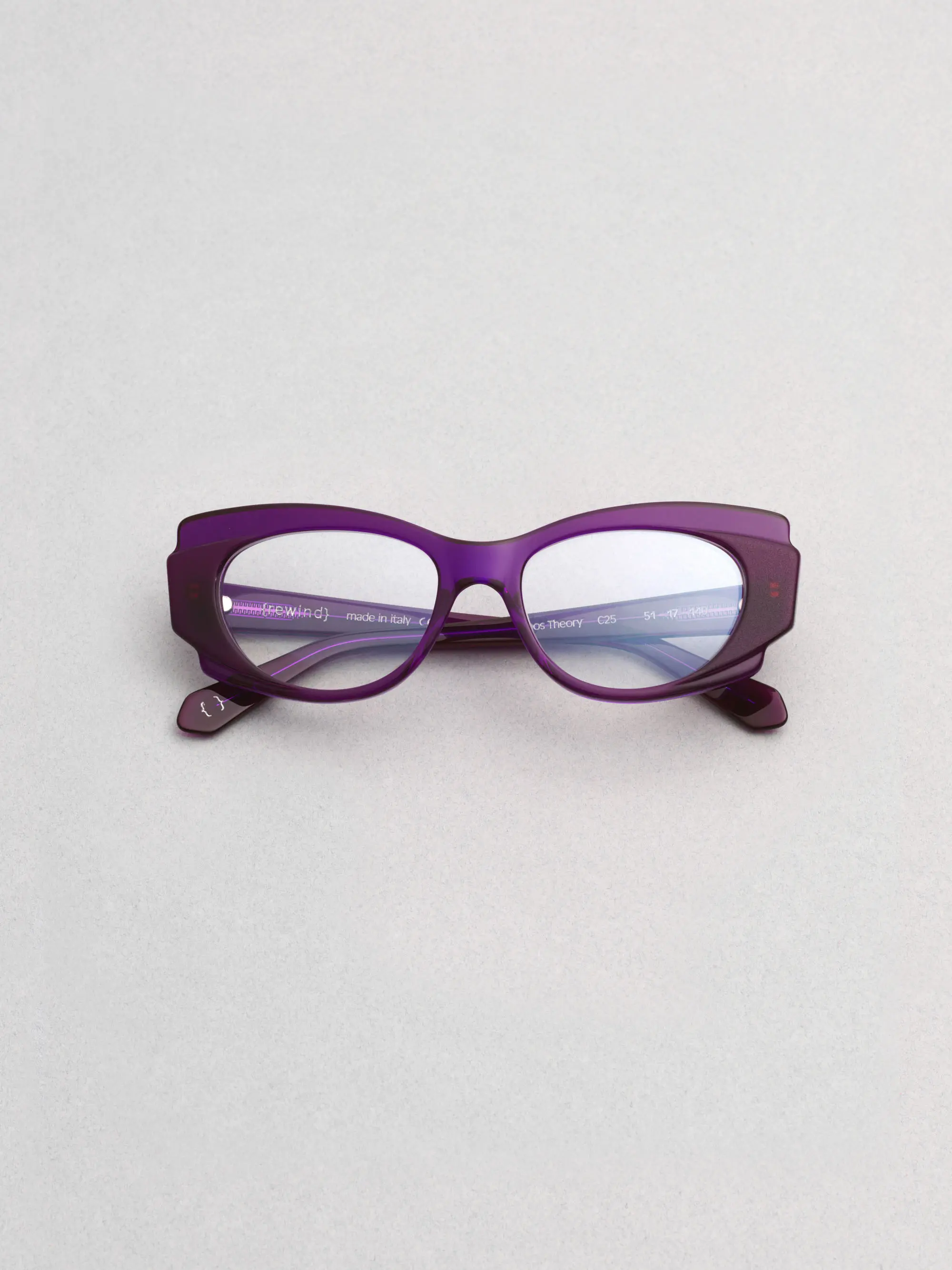 Rewind Eyewear – Chaos Theory model, contemporary Italian eyewear with 1990s inspiration