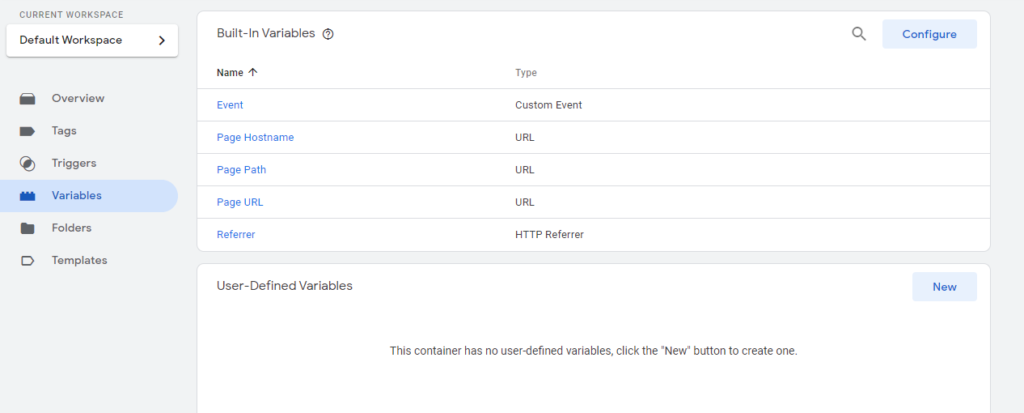 variables in GTM