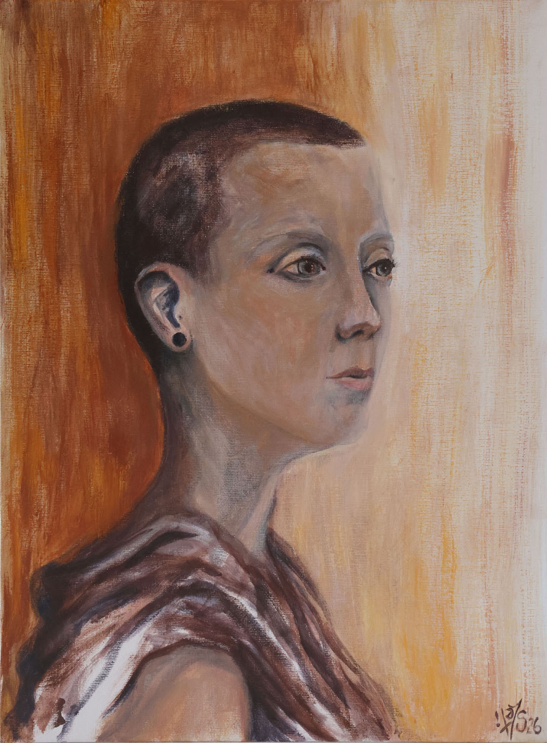 Portrait of a woman in warm and earthy tonalities