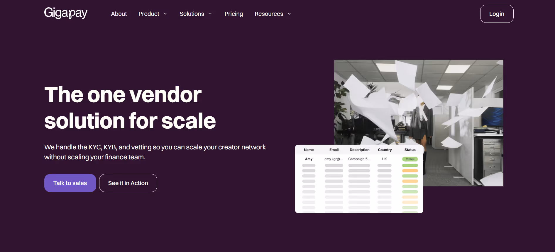 Gigapay Vendor Onboarding