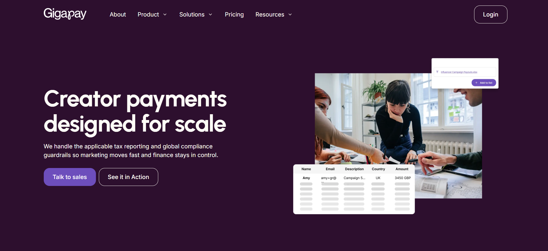 Gigapay Creator Payments