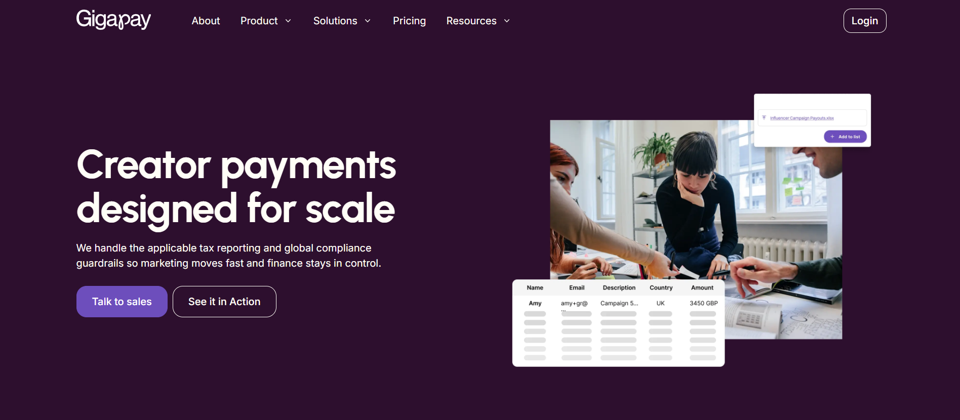 Gigapay Creator Payments