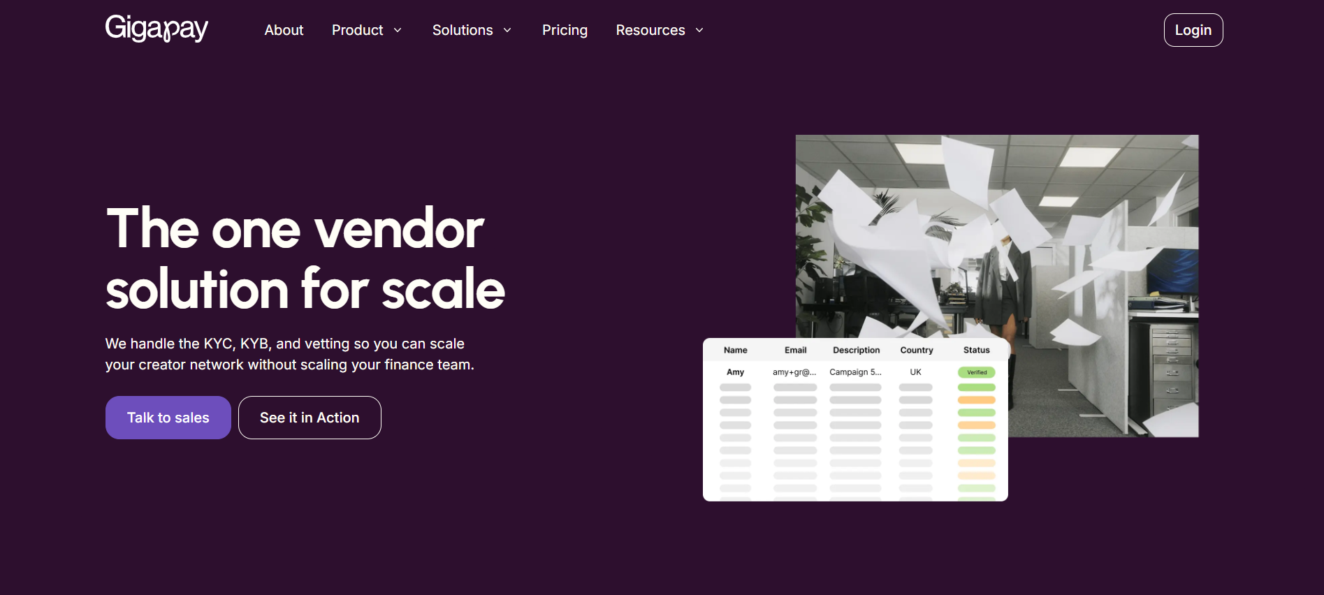 Gigapay Vendor Onboarding
