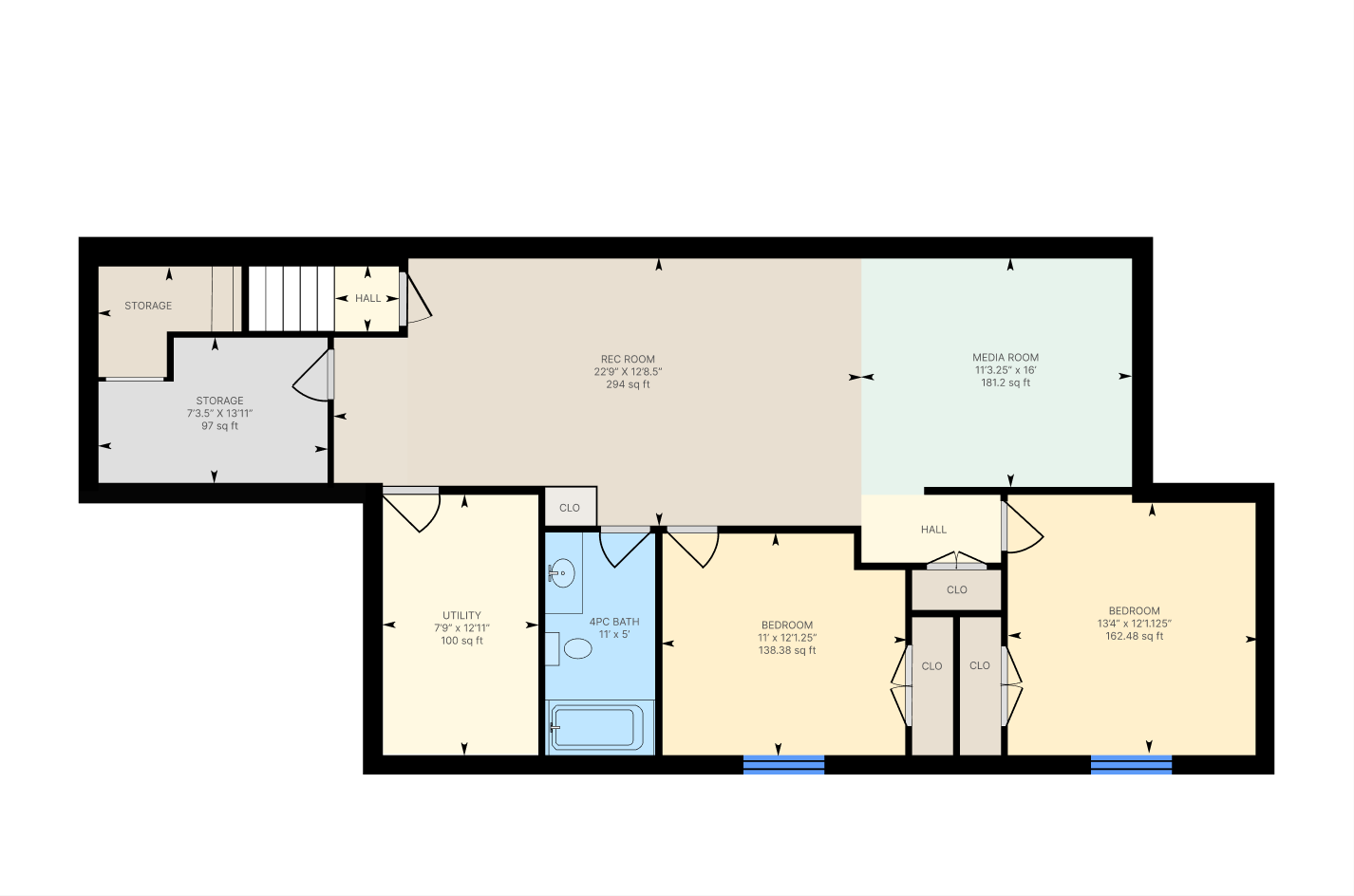 Thornden home lower level floorplan layout