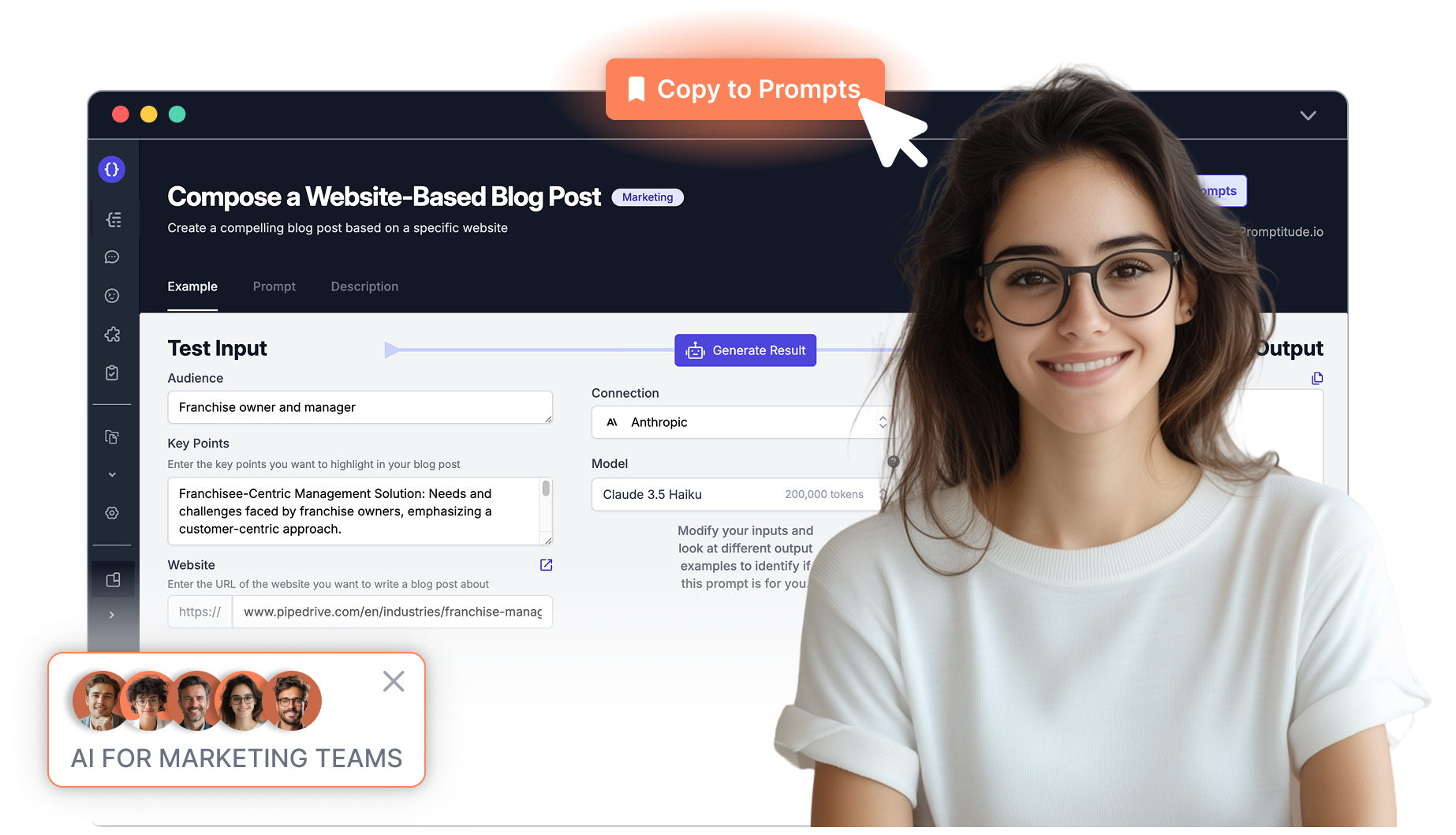 Compose a Website Based Blog Post Prompt