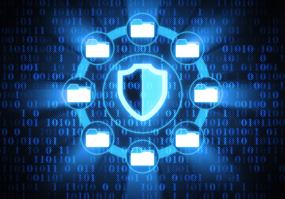 computer motherboard with cyber security icons