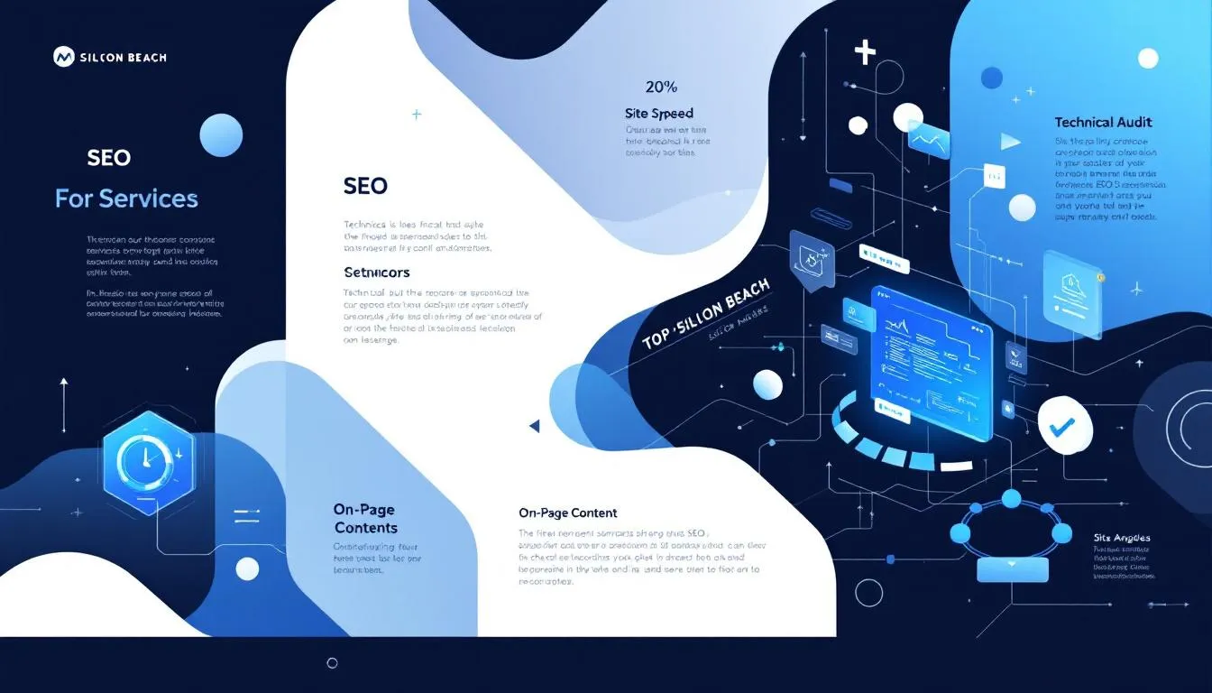 A graphic showing the various components of SEO.