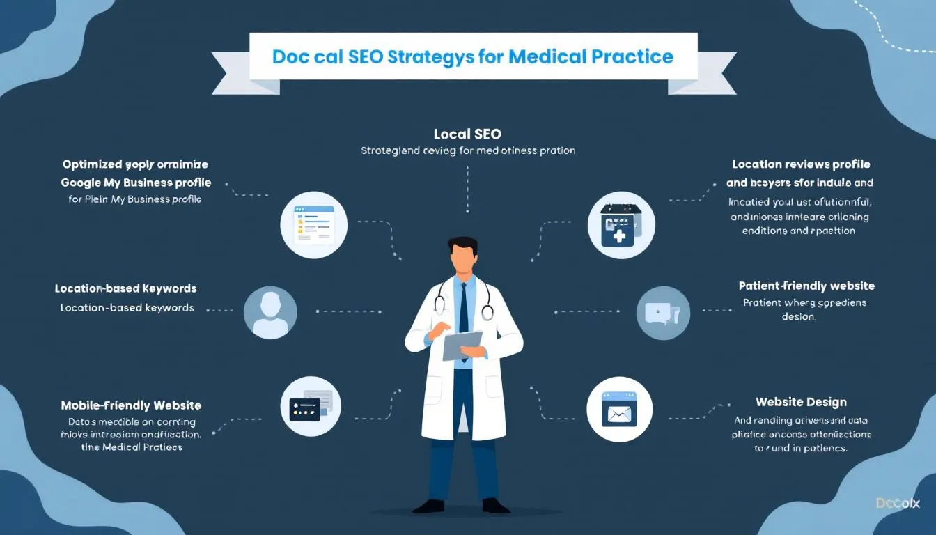 An infographic detailing various SEO strategies for medical practice.