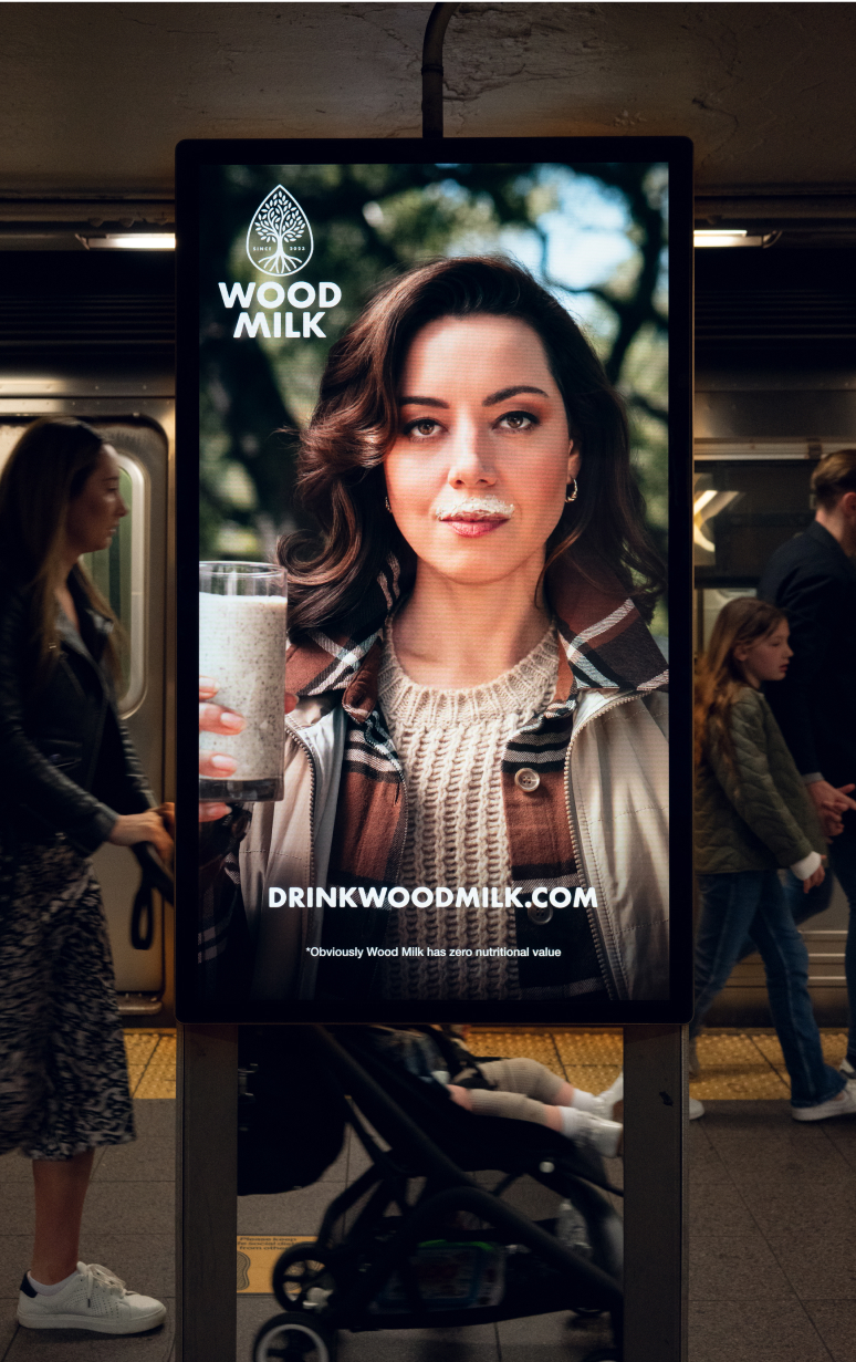 wood milk subway campaign image