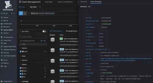 Native integration with Datadog