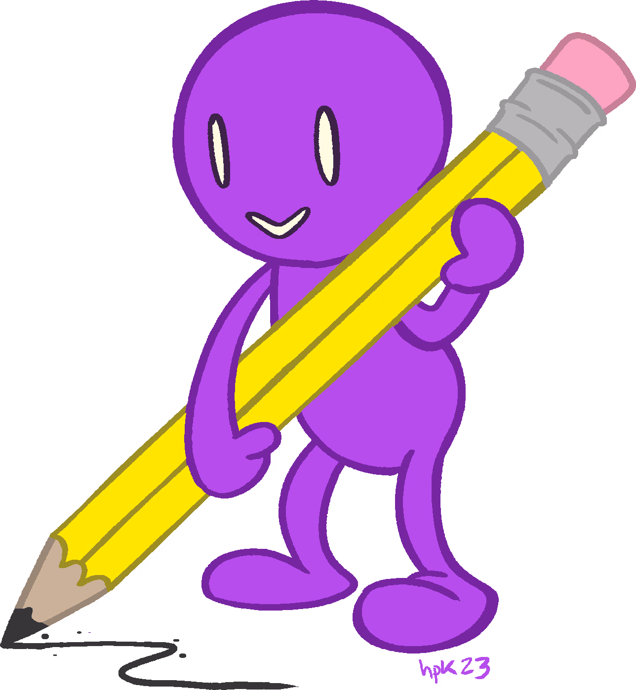 Hubert with a pencil