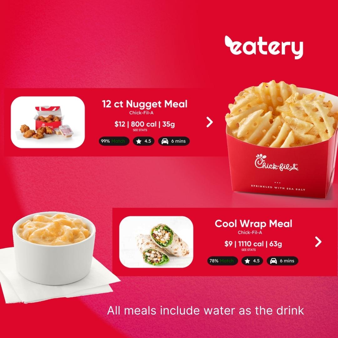 12 ct nugget meal and Cool Wrap Meal - CFA