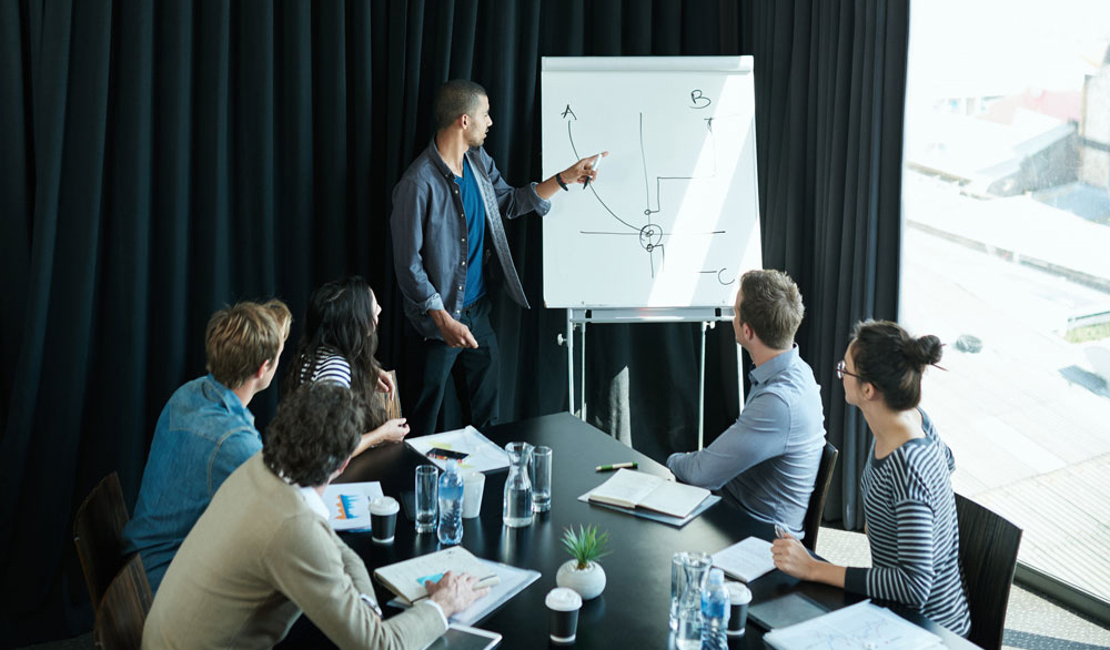 people who discuss in a meeting room