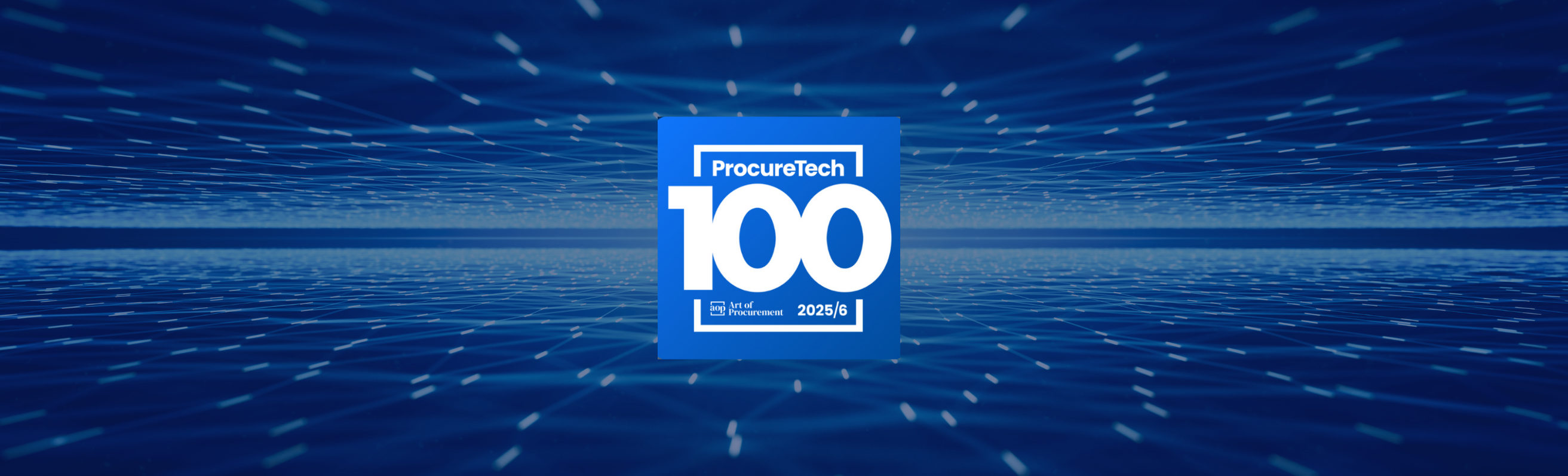 banner with procuretech100 badge in the middle