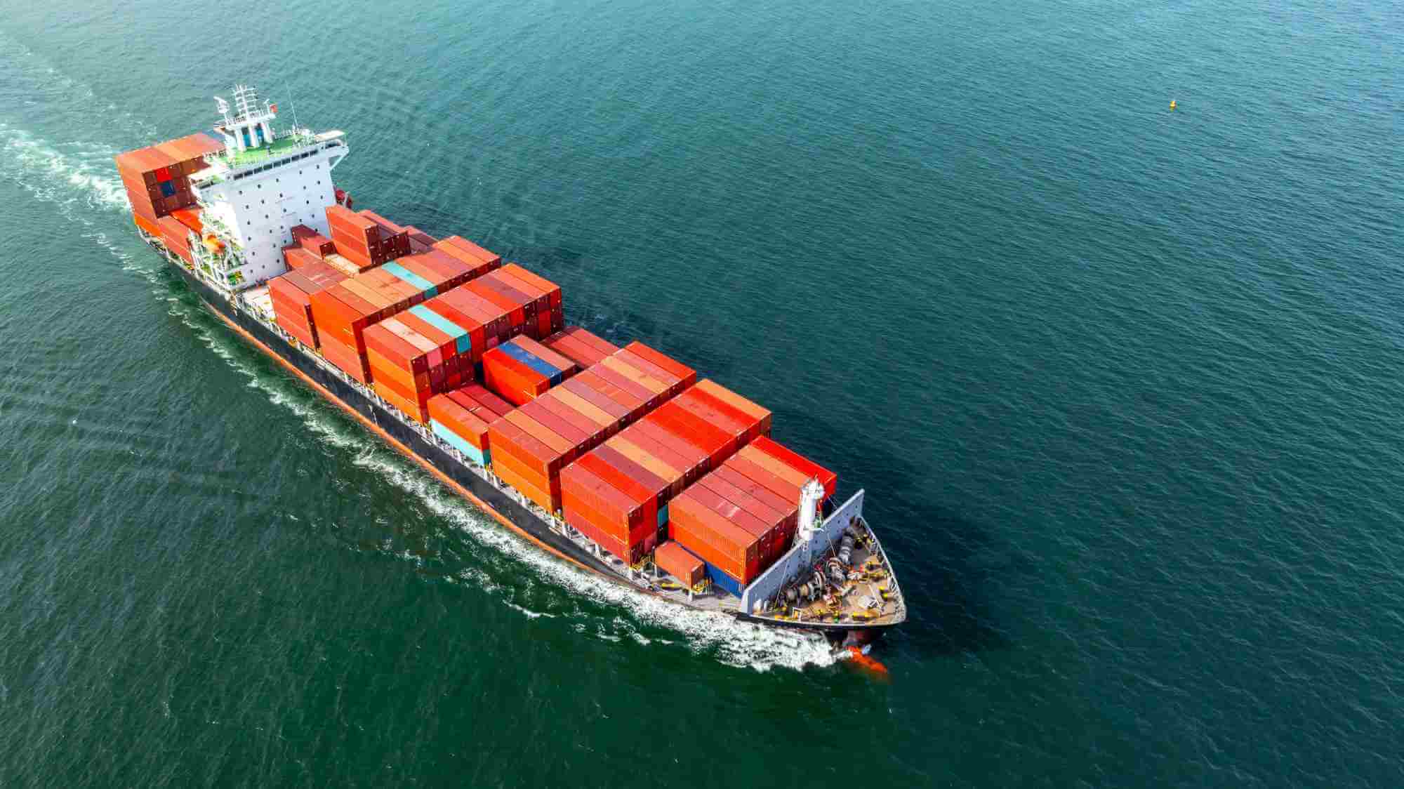 a container ship at sea