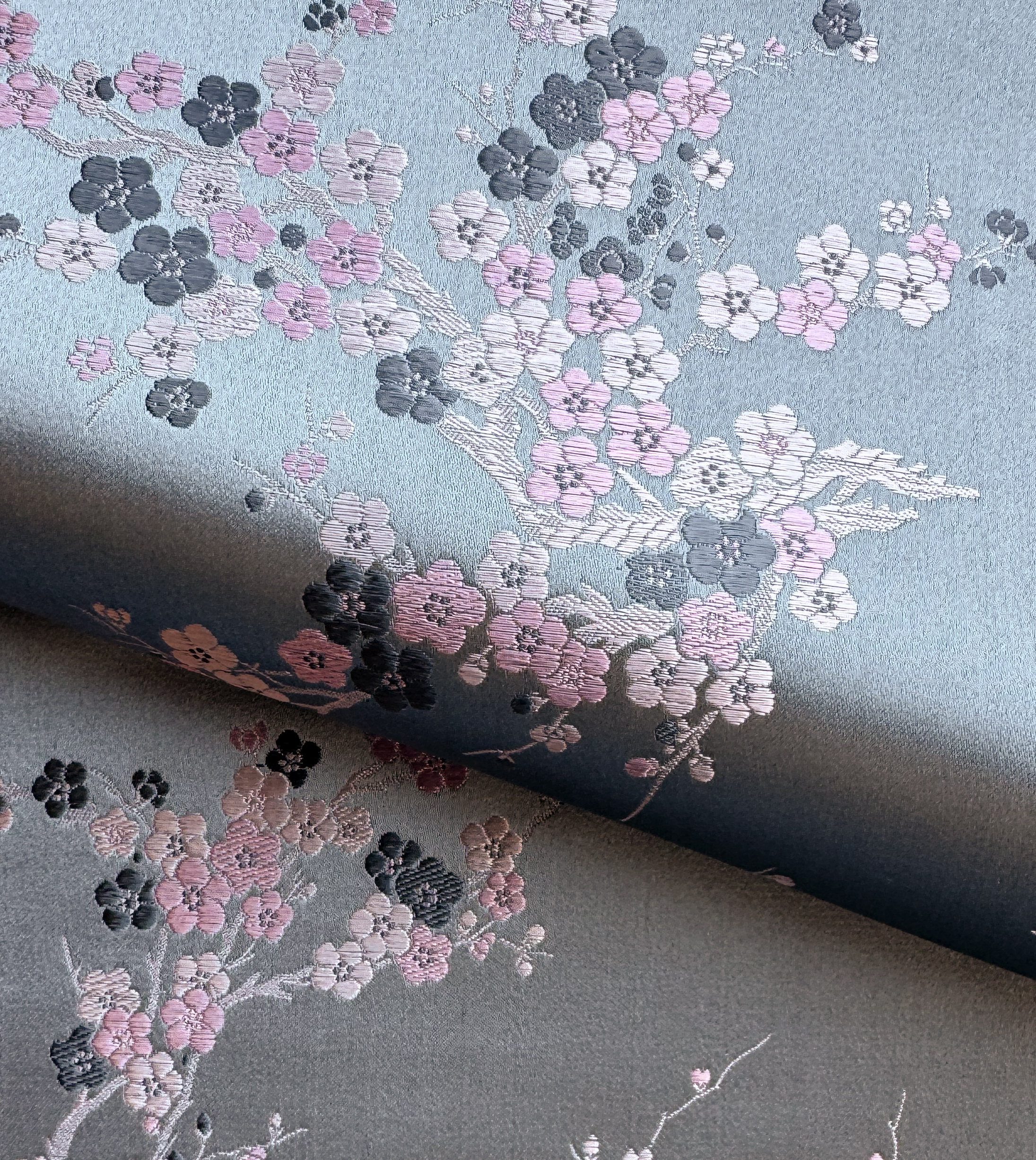 Tapestry / Pink White Silver Cherry Blossom
