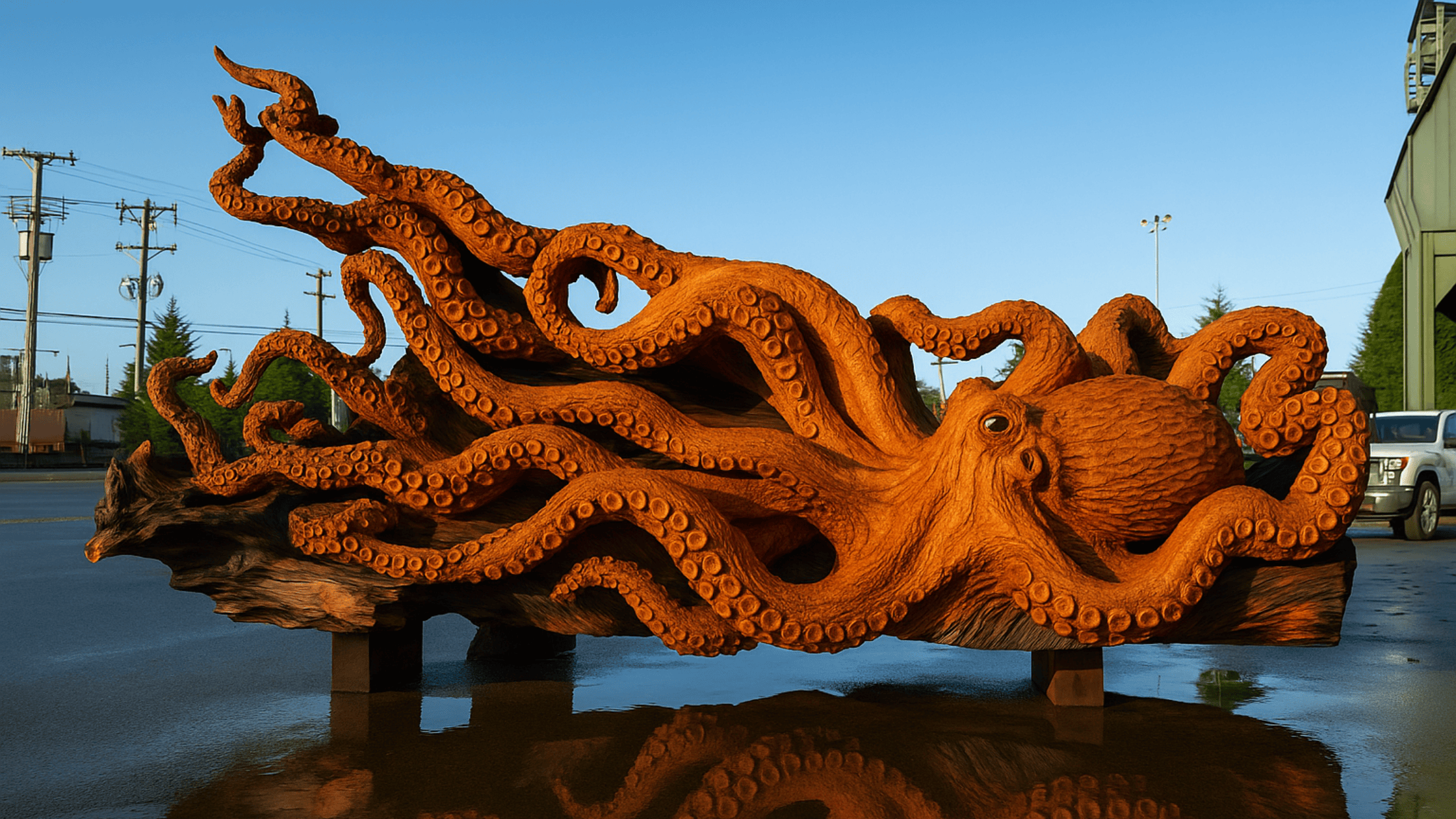 The $150,000 Redwood Octopus: The Viral 14-Foot Masterpiece Carved from a Single Fallen Tree