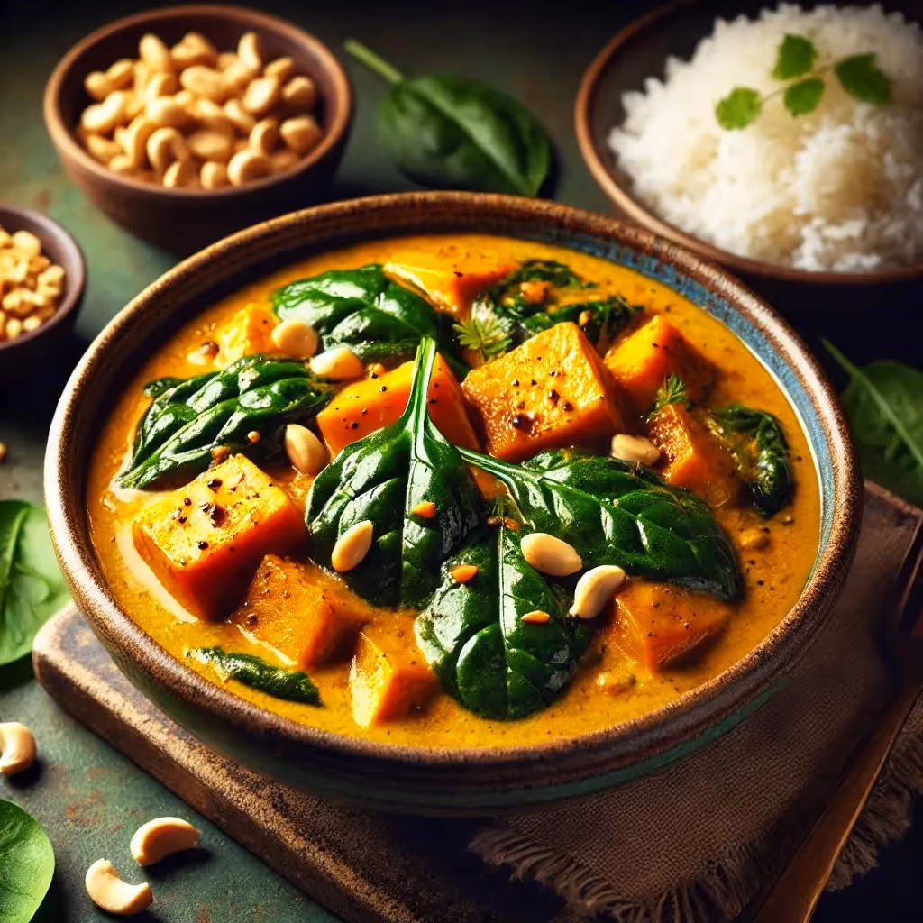 Satay Sweet Potato and Spinach Curry – Vegan Comfort Food
