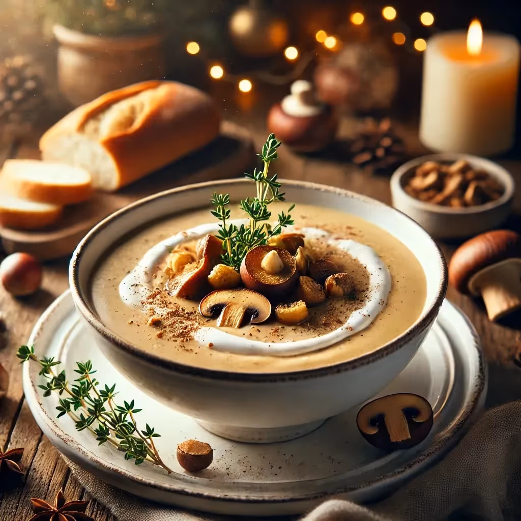 Creamy Chestnut and Porcini Mushroom Soup – A Luxurious Star