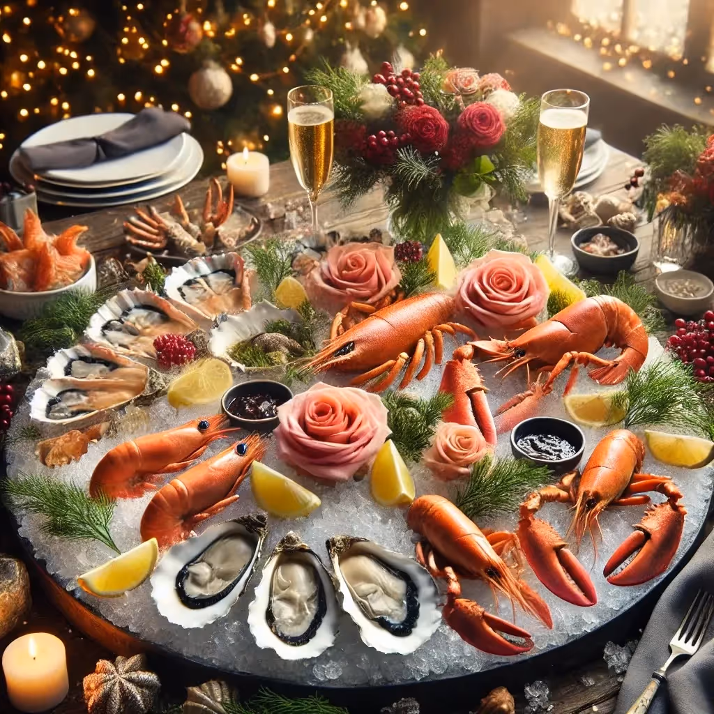 Luxurious Christmas Seafood Platter: Festive Holiday Delight