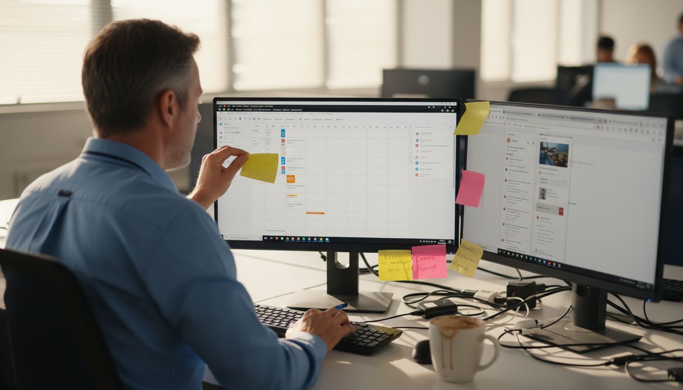 Manager works with social automation dashboard