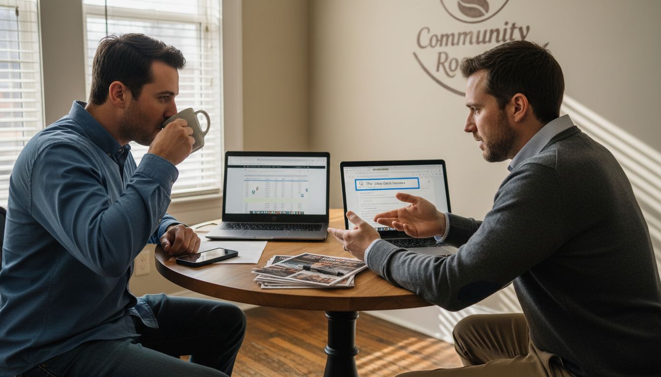 Business partners analyze local search results