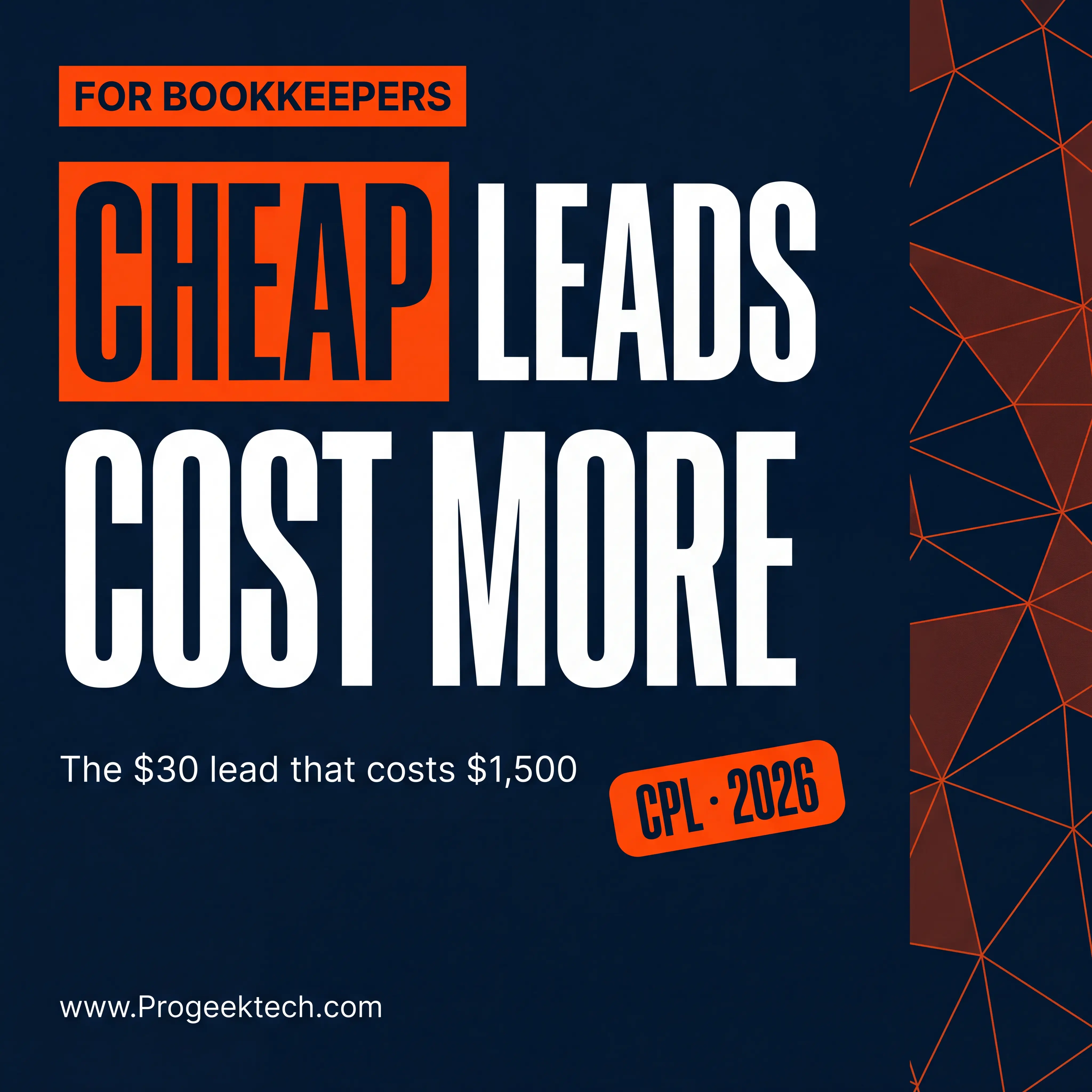 What's a Good Cost Per Lead for Accounting and Bookkeeping Firms in 2026? — Progeektech