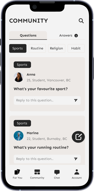 Community page screenshot