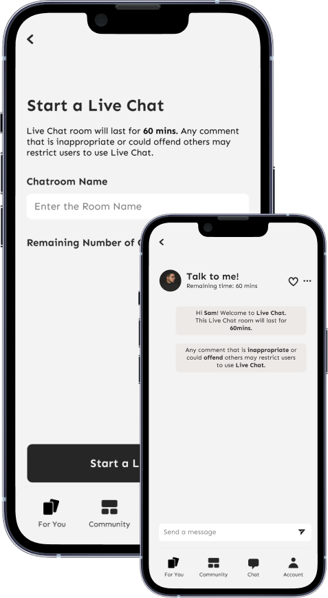 Live Chat Page Screenshots