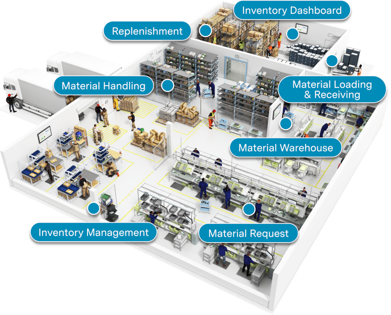 Cloud computing illustration with a laptop, upload cloud, data cube, and server racks connected by lines.
