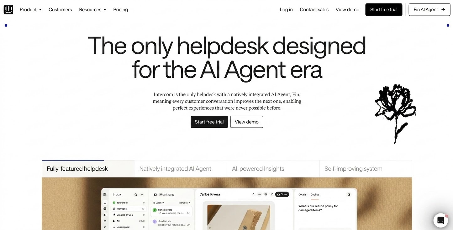 SaaS Website UX Design - Intercom