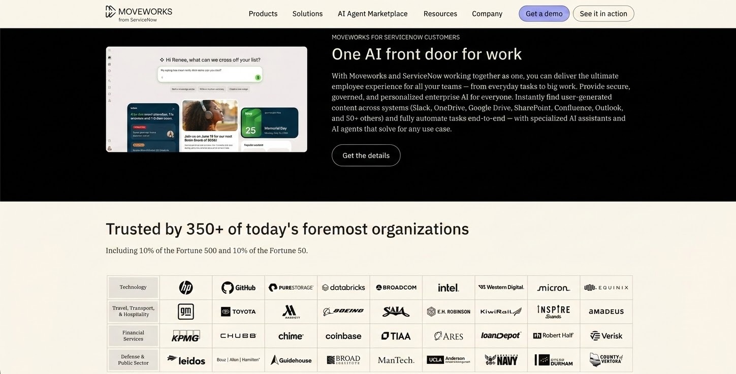 SaaS Website UX Design - Moveworks