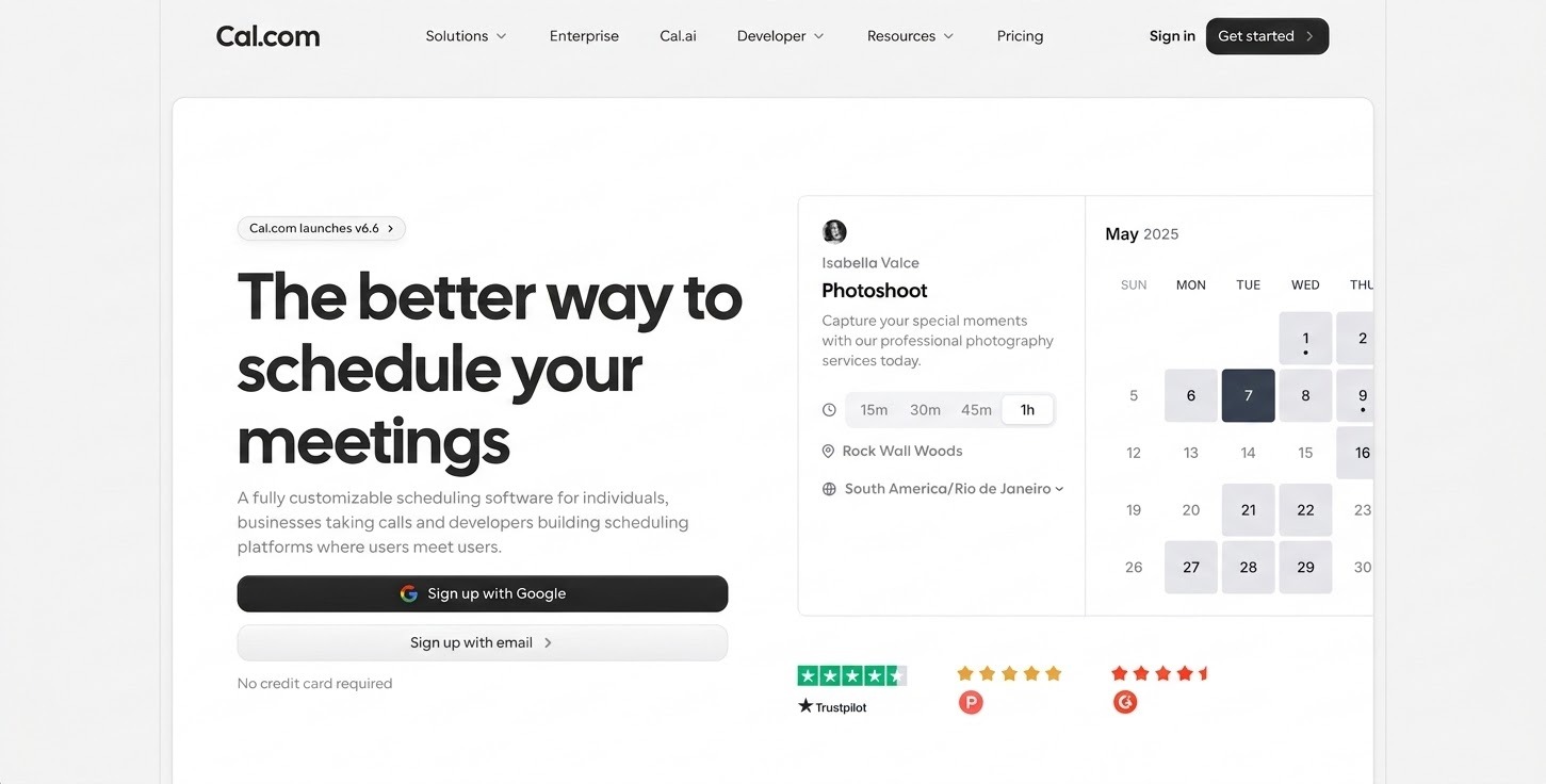 SaaS UI/UX Design Agency - Cal.com