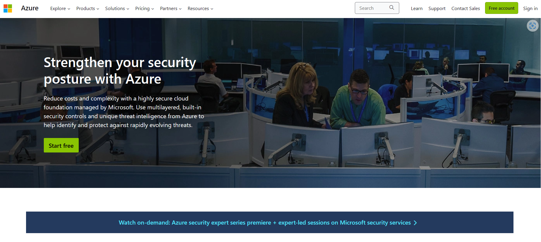 Image of Microsoft Azure, explaining how to strengthen security posture with Azure