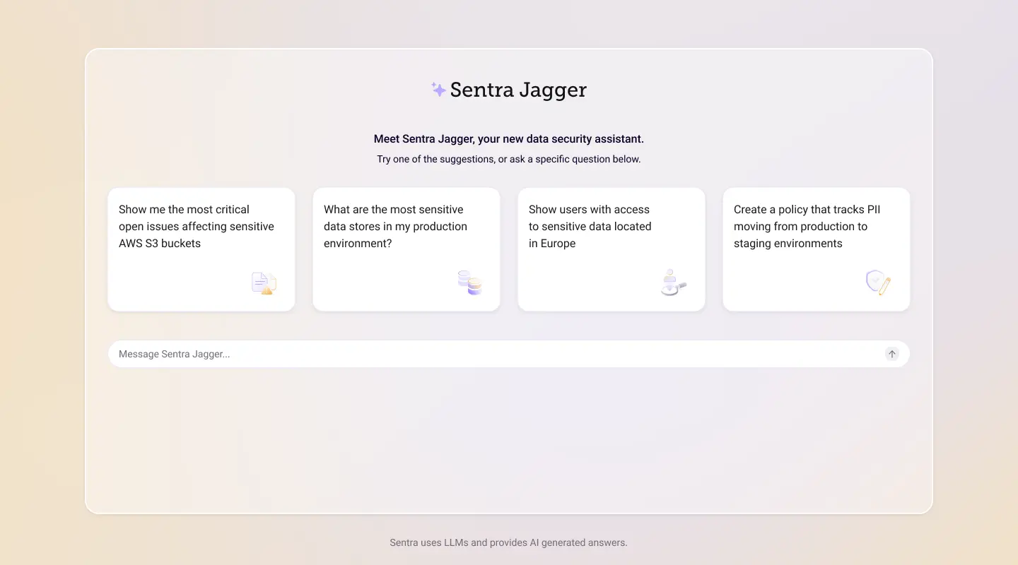 Meet Sentra Jagger, your new data security assistant