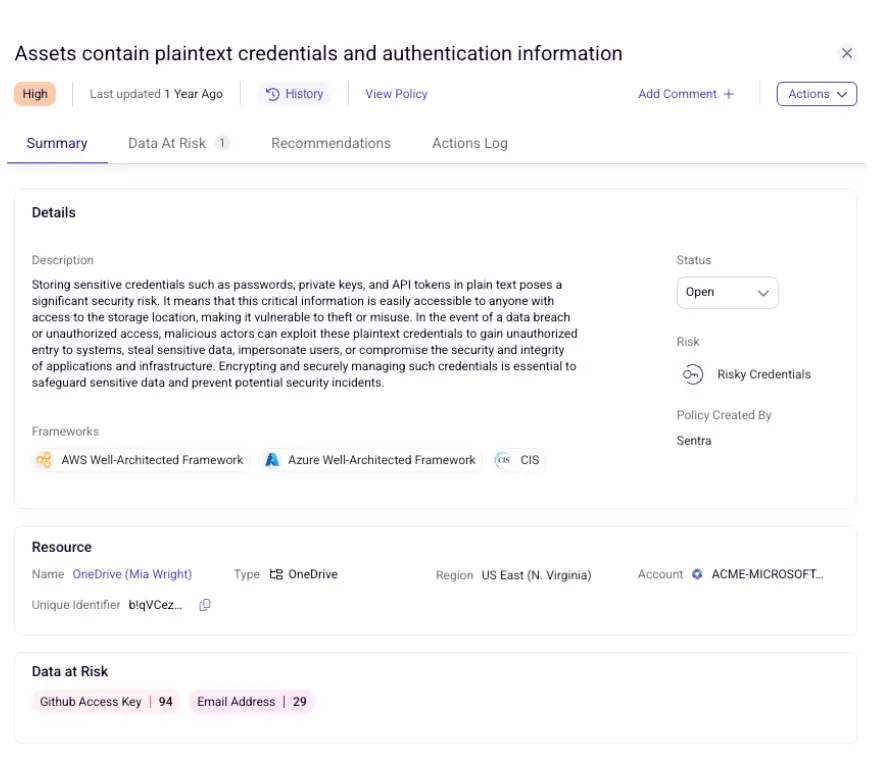 assets contain plaintext credentials and authentication information