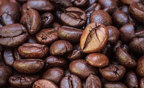 A close up of coffee beans
