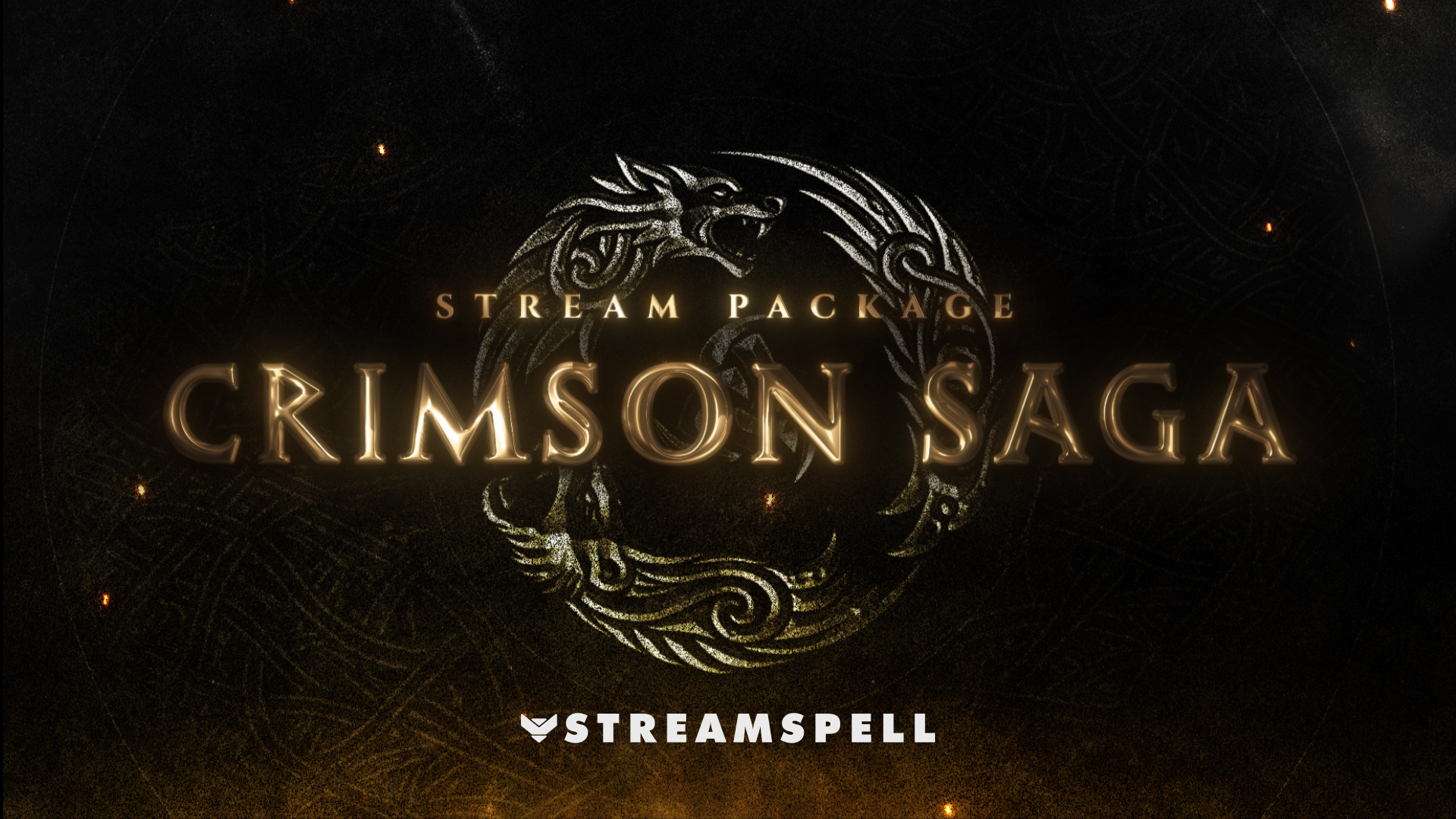 Dark fantasy emblem with glowing golden dragon and rune circle