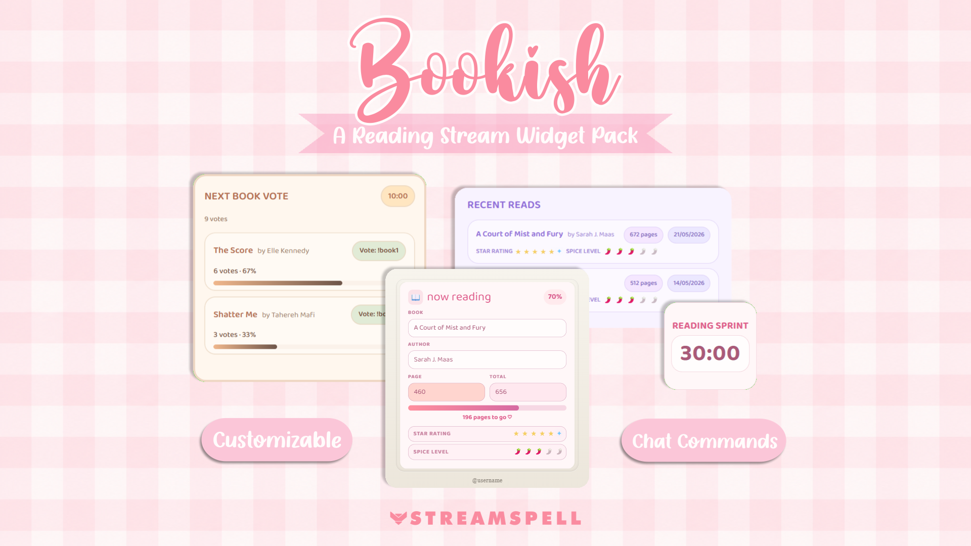 Bookish Reading Widget Pack: Cozy OBS Widgets for Book Streamers