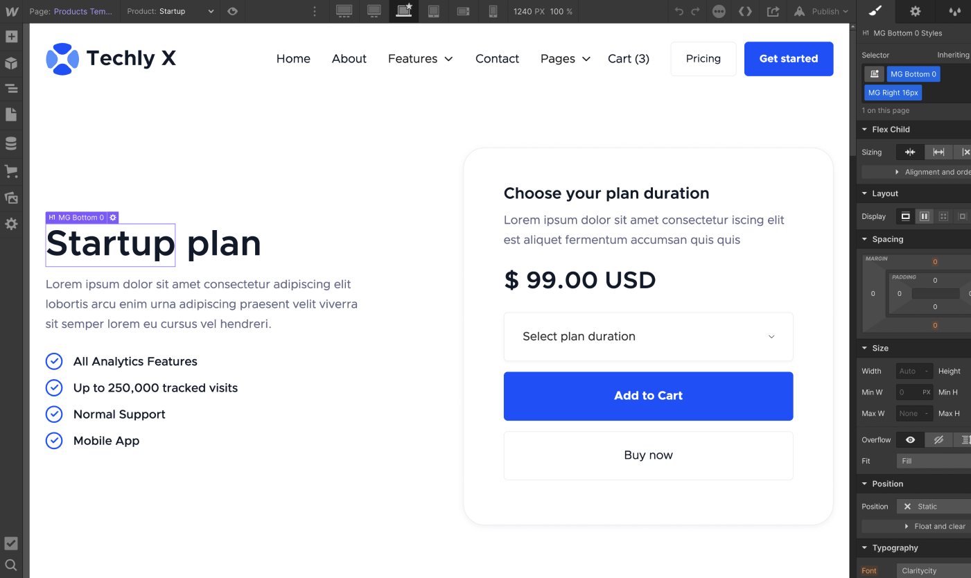 eCommerce Collection - Techly X Webflow Template