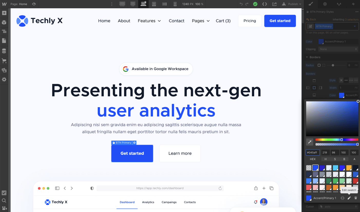 Color - Techly X Webflow Template