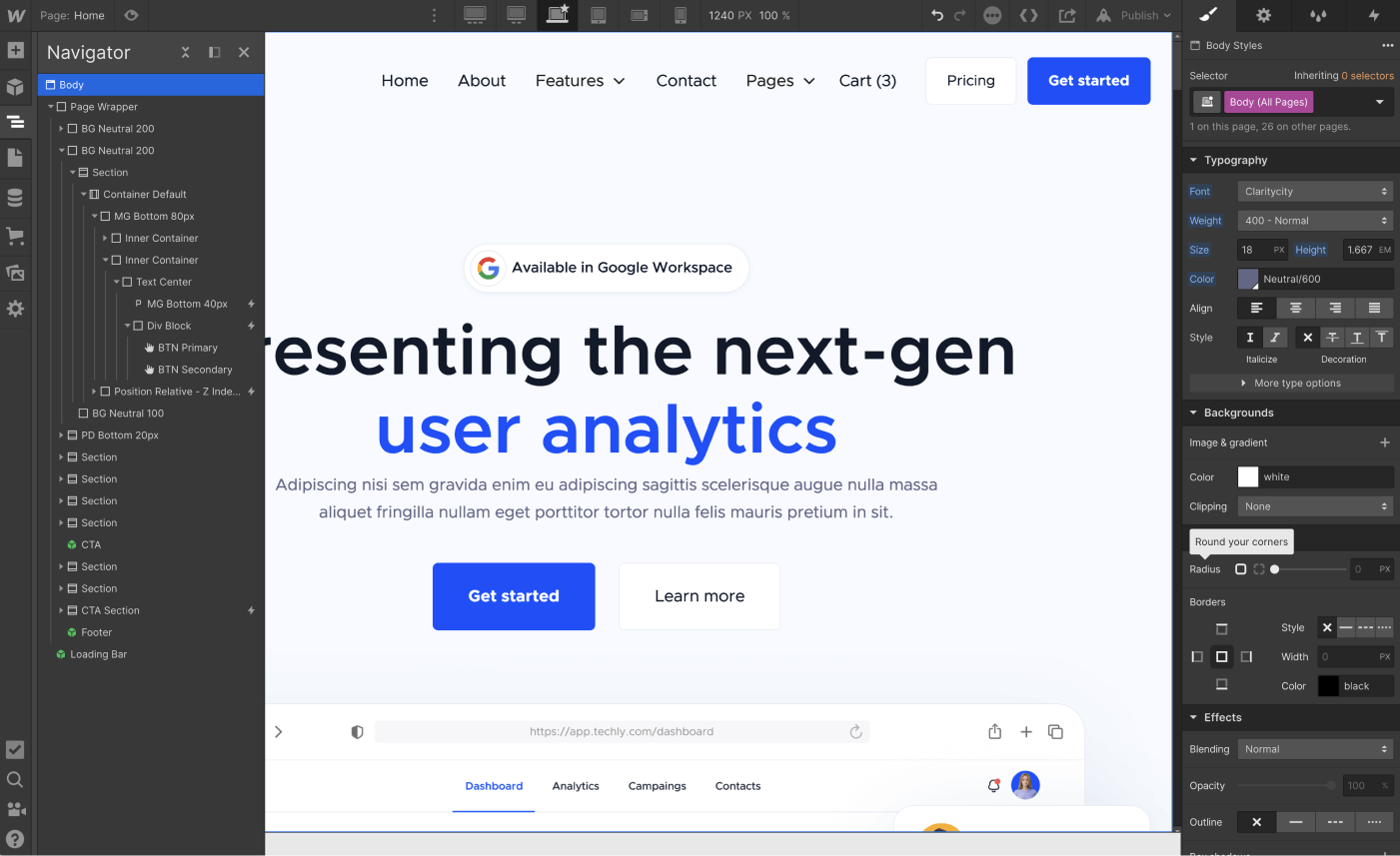 Typography - Techly X Webflow Template