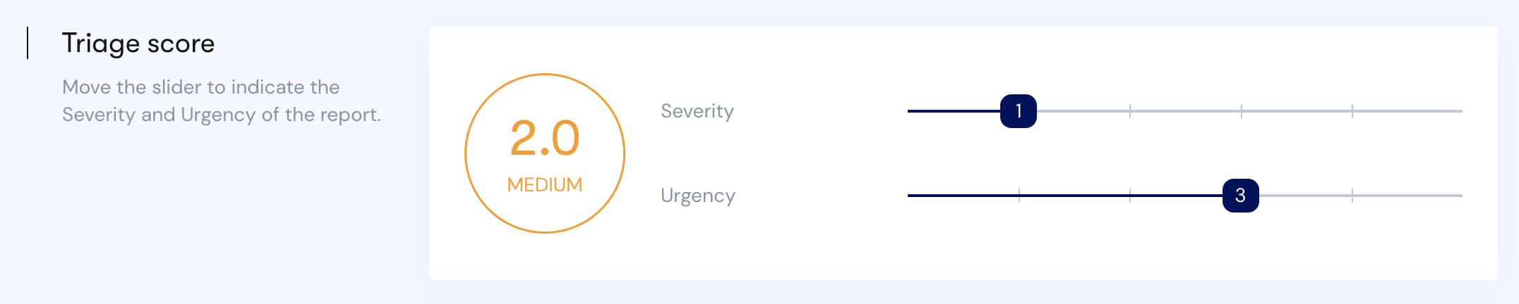 Triage score section