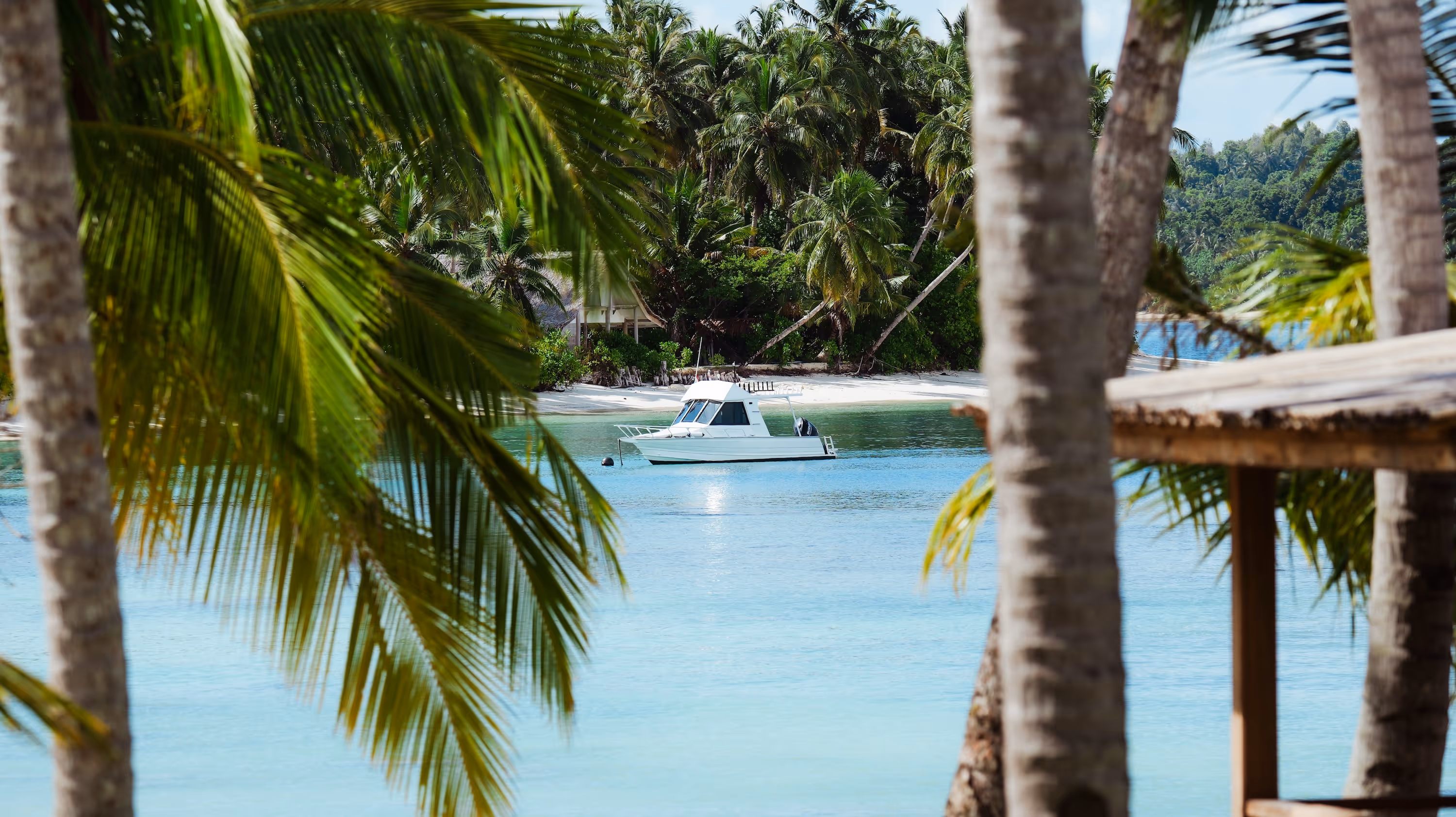 Boat view from villa mentawai