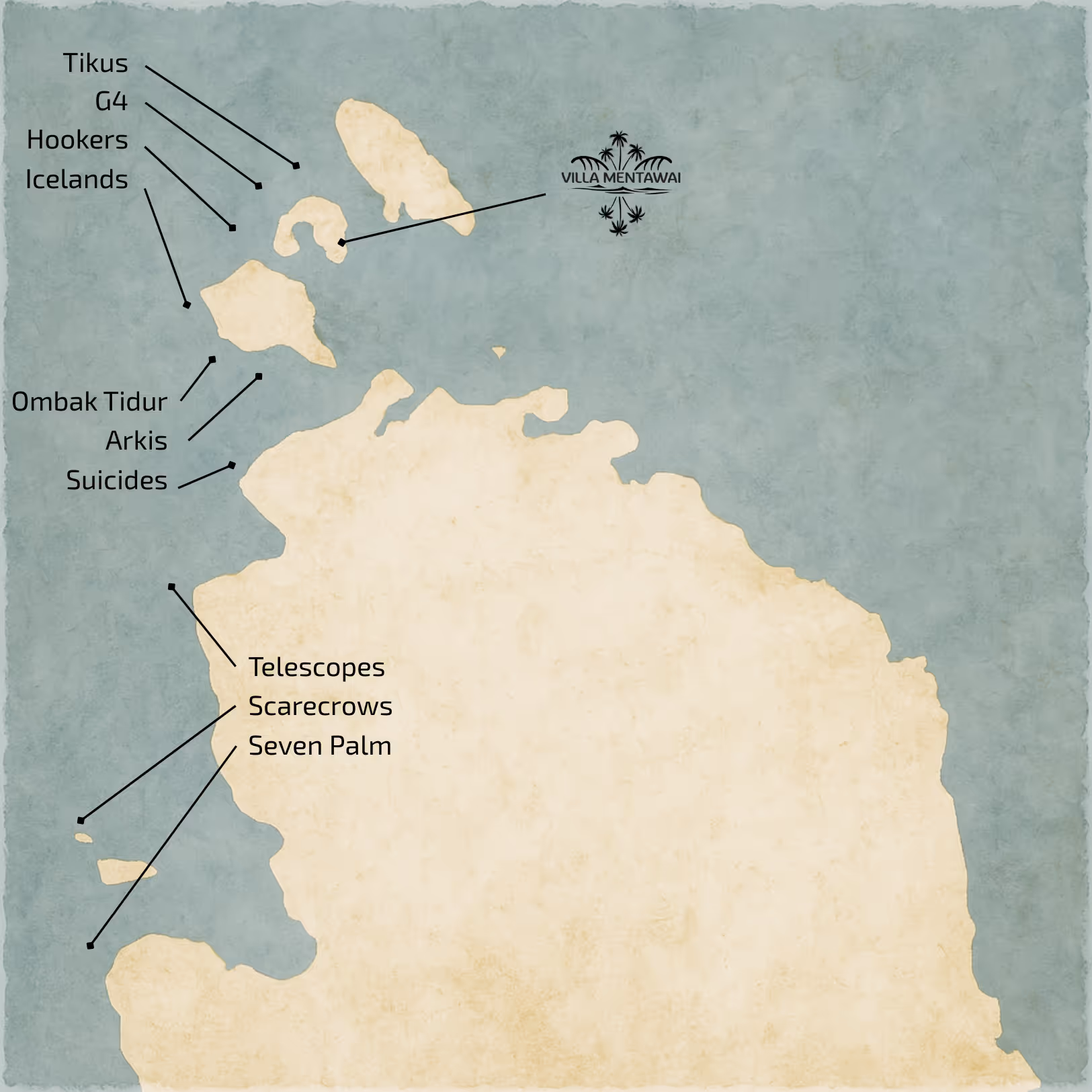 Surf Map Villa Mentawais