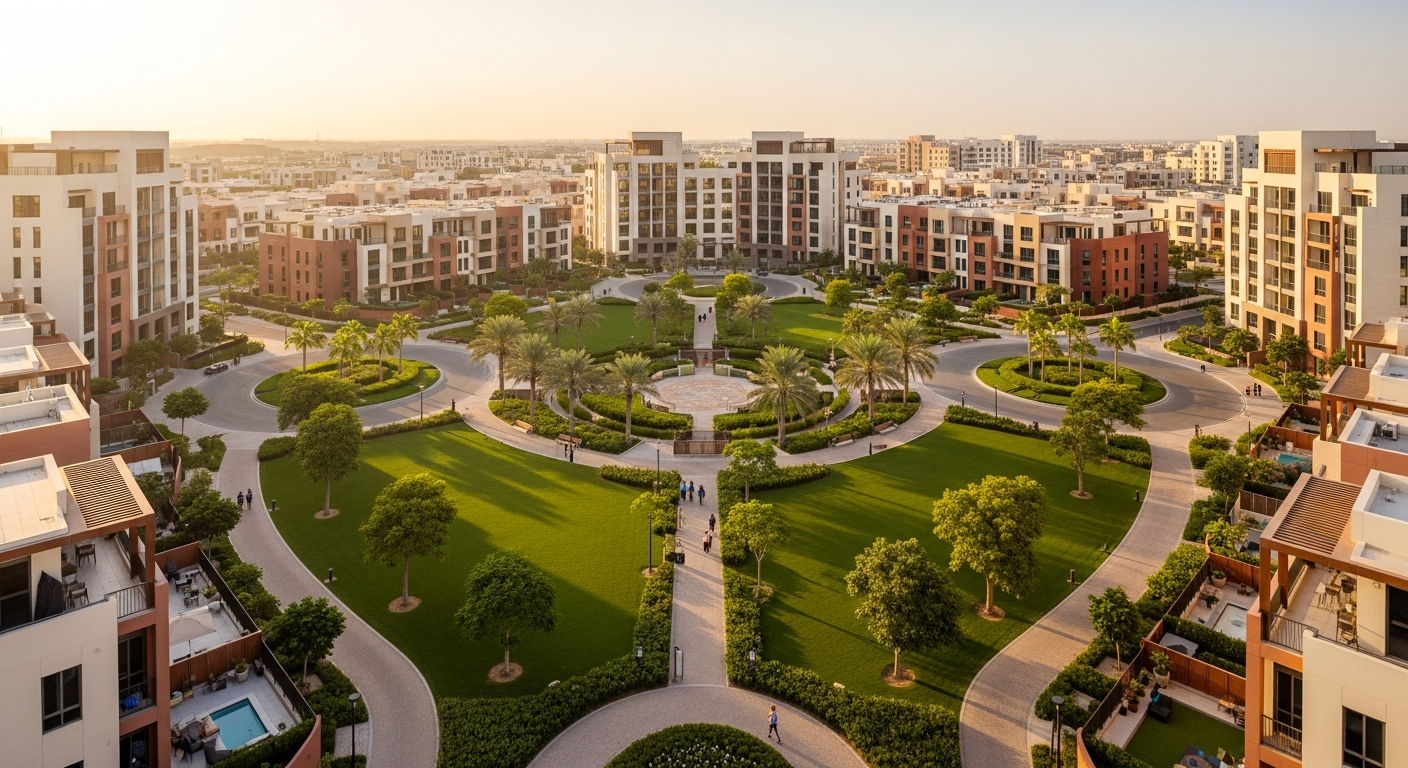 Jumeirah Village Circle (JVC), a residential community in Dubai near Sunmarke School JVT