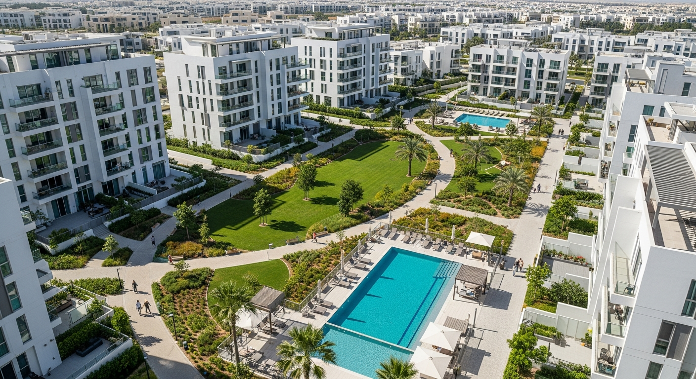 Jumeirah Village Circle (JVC), a residential community in Dubai near Durham School Dubai Sports City